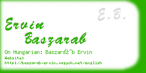 ervin baszarab business card